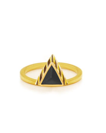 Миди-кольцо Vilya,золото | черный фарфор
