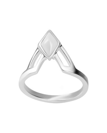 Кольцо Chloe, серебро | белый фарфор