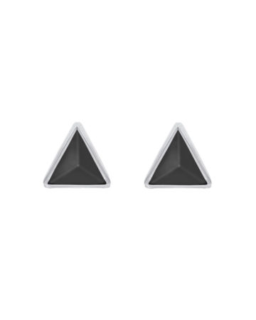 Серьги Iris Earring, серебро | черный фарфор