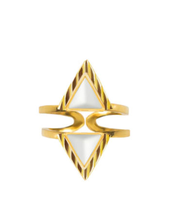 Миди-кольцо Narya, серебро | черный фарфор