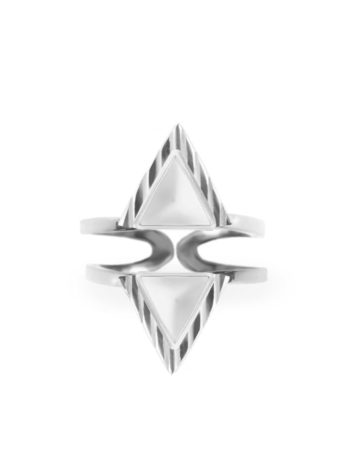 Миди-кольцо Narya, серебро | черный фарфор