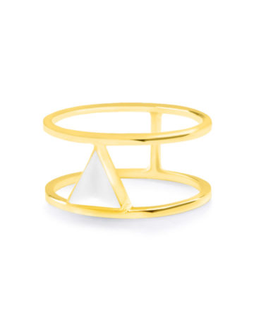Миди-кольцо Calla Liliya, золото | белый фарфор