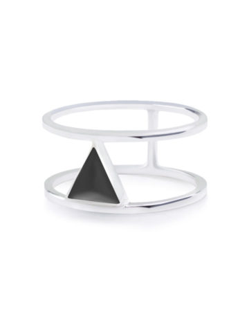 Миди-кольцо Calla Liliya, серебро | черный фарфор