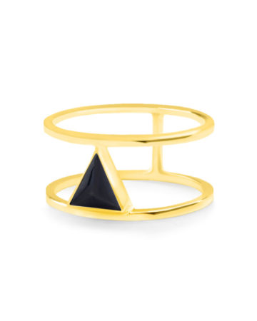 Миди-кольцо Calla Liliya, золото | черный фарфор