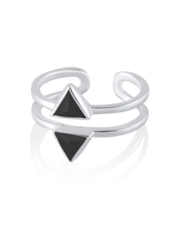 Миди-кольцо Dahlia | серебро | белый фарфор