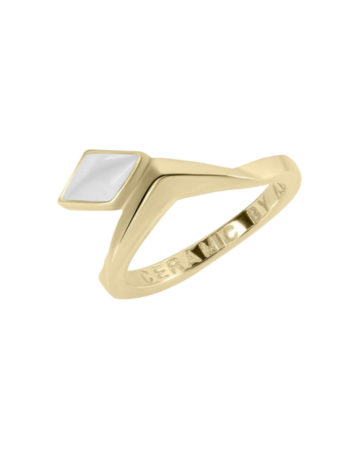 Кольцо Verbena, золото | белый фарфор