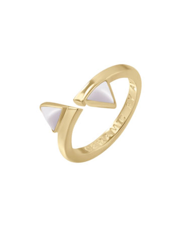 Кольцо Invers, золото | черный фарфор