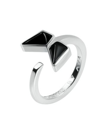 Кольцо Whale Tail, серебро | белый фарфор