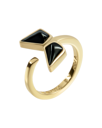 Whale Tail Ring, Gold l White