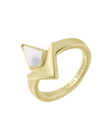 Кольцо Uma, золото | белый фарфор