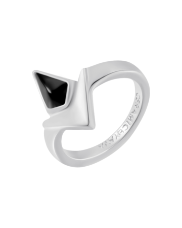 Кольцо Uma, серебро | черный фарфор
