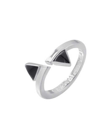 Кольцо Invers, серебро | черный и белый фарфор