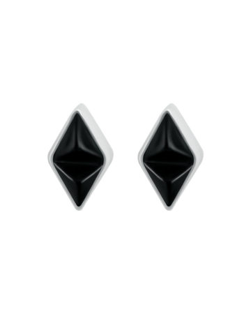 Aster Earring, Silver | Black