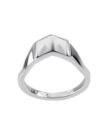 Кольцо Kellen, серебро | белый фарфор