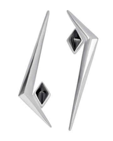 Uma earrings, Silver | White