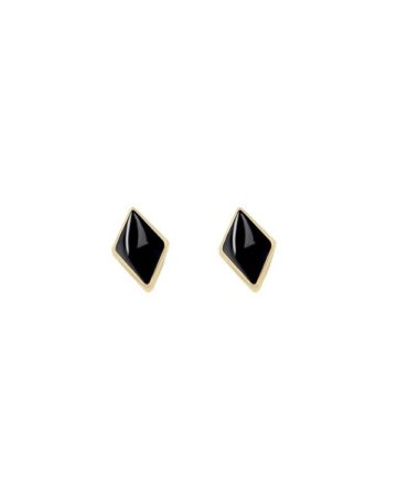 Rhombus Earring, Silver | Black