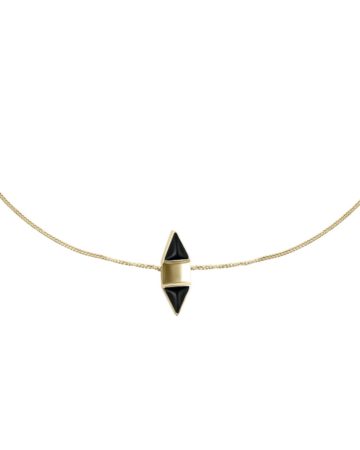 Invers necklace Gold | White