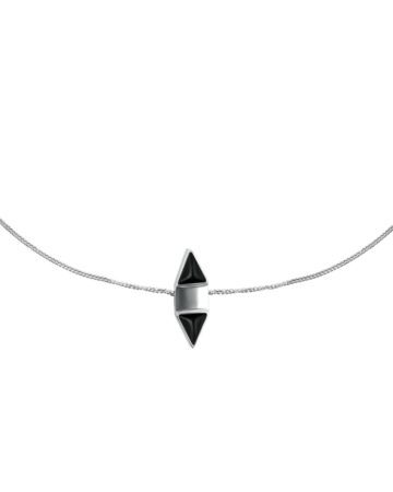 Invers necklace Silver | White