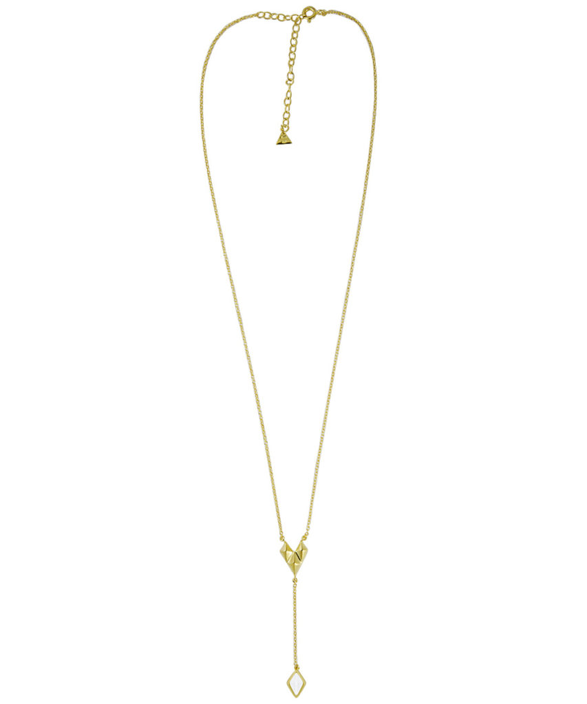Emily Necklace Gold | White – Ceramic by AVA